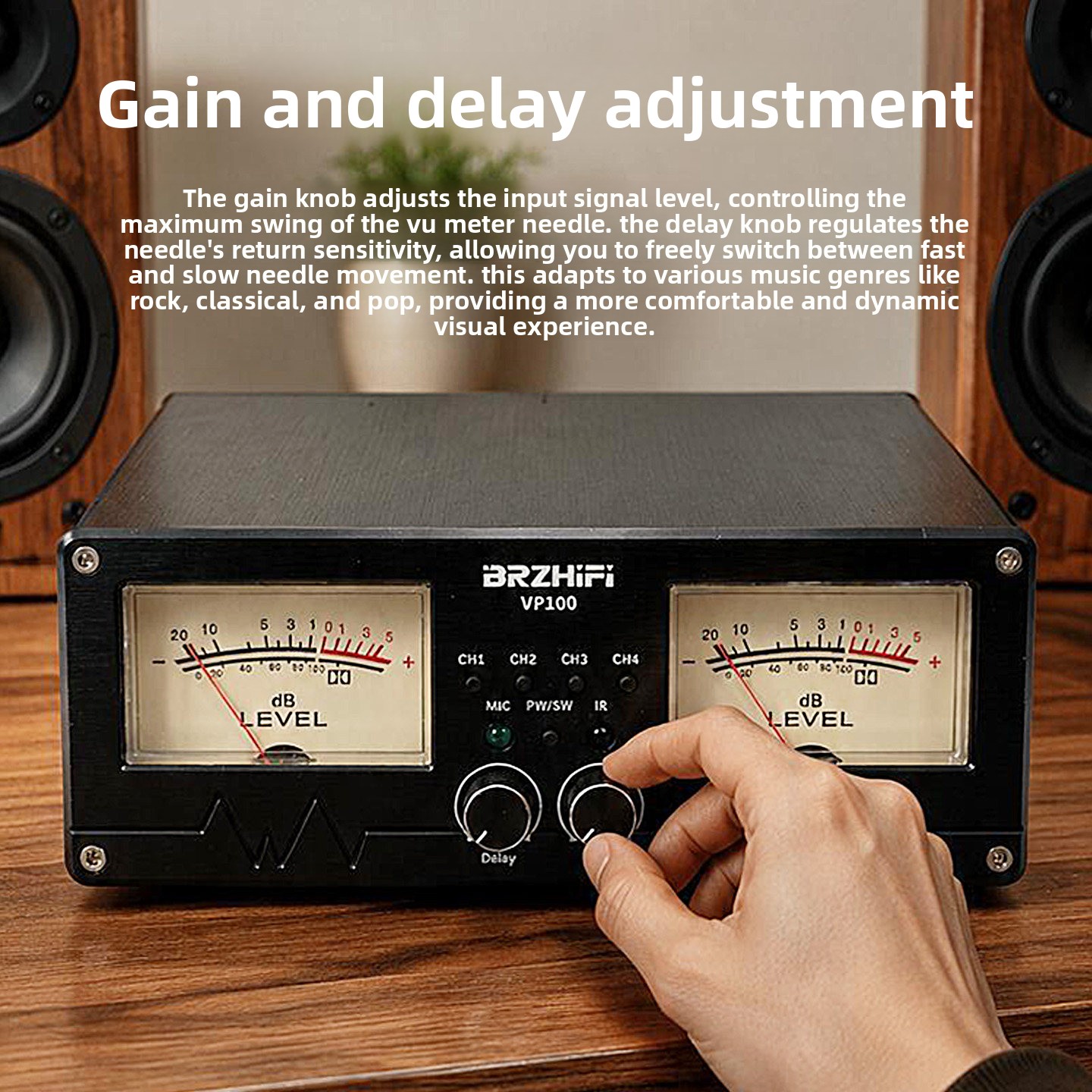 Audio Without Music - BRZHIFI 2027 nieuwe VP100 muziekniveaumeter spraakgestuurde