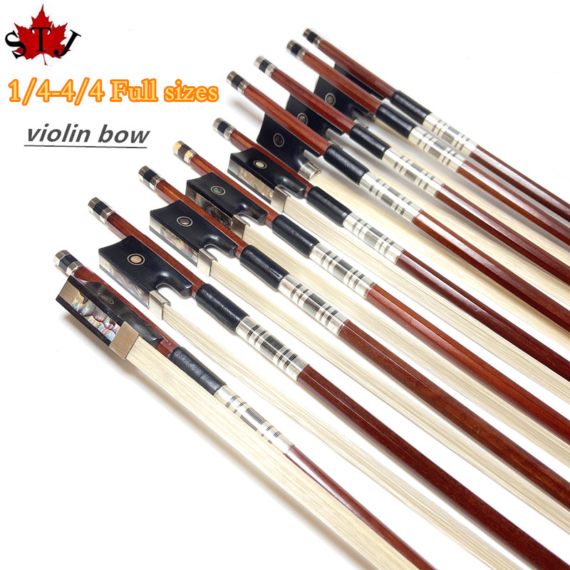 Violin Rosin Bow - 10Pcs Mooie Balans Brazilwood 4/4,3/4,1/2,1/4 Viool
