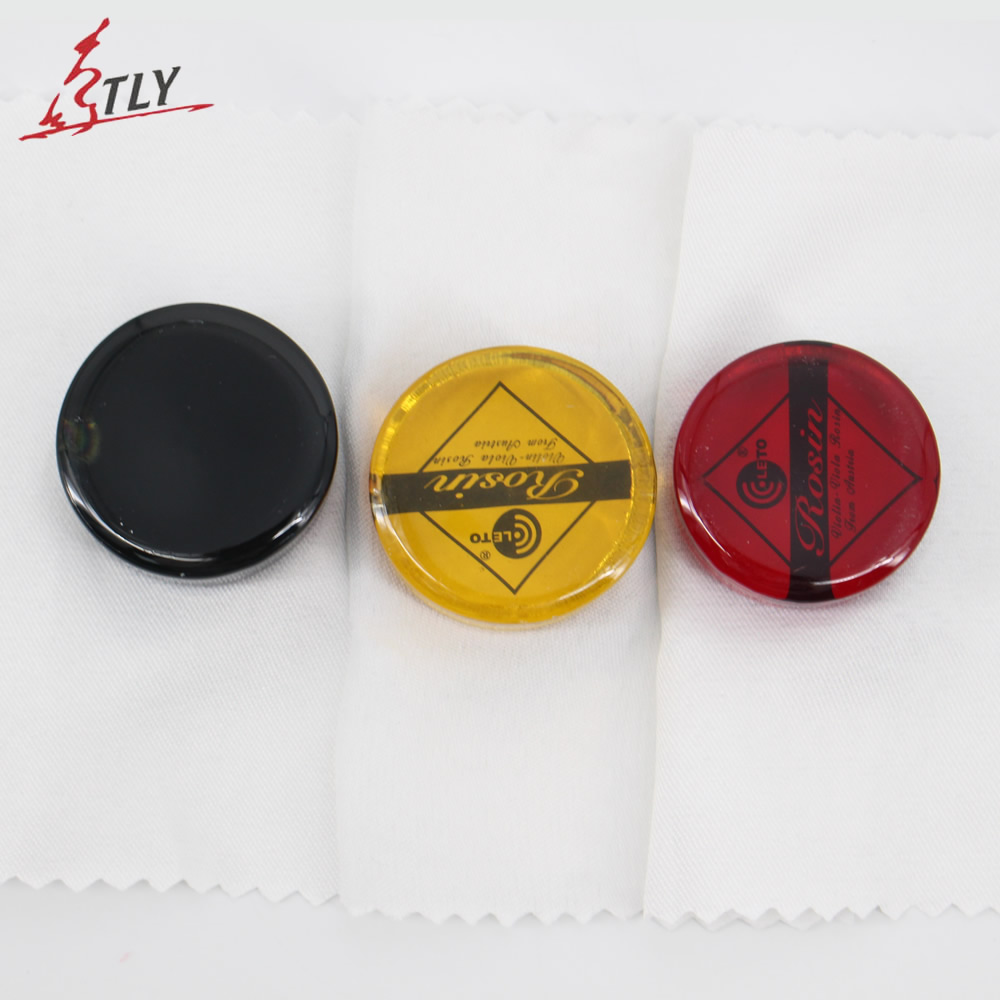 Violin Rosin Bow - 1 stuk Originele LETO Ronde Zwart/Rood/Geel