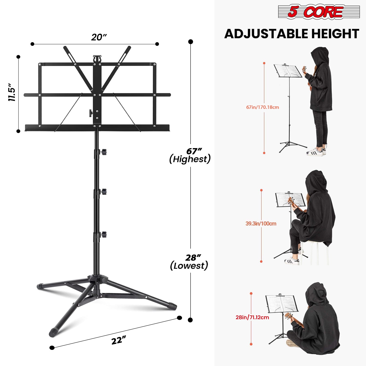 5 Core Muziekstandaard voor bl - Music Stand Folding recensie en prijs